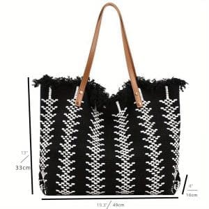 Shomico Canvas Woven Bag Simple Bohemian Style 5
