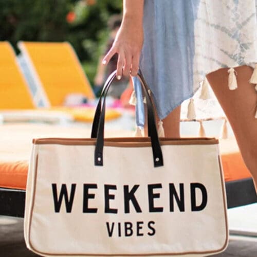 Threaded Pear Alicia Weekend Vibes Canvas Tote 6