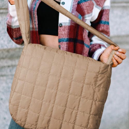 Threaded Pear Kylie Quilted Zipper Tote Bag 7