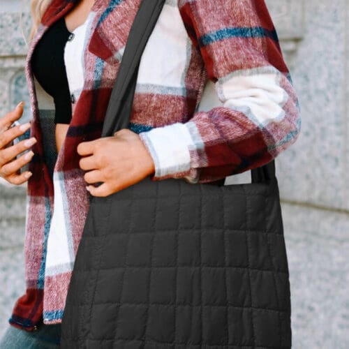 Threaded Pear Kylie Quilted Zipper Tote Bag 8