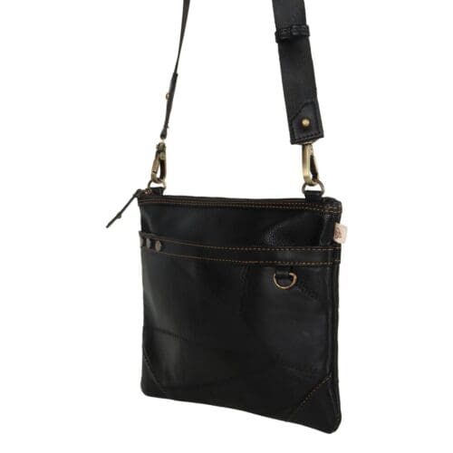 Vaan Brook Wide Crossbody Bag Upcycled Leather 2